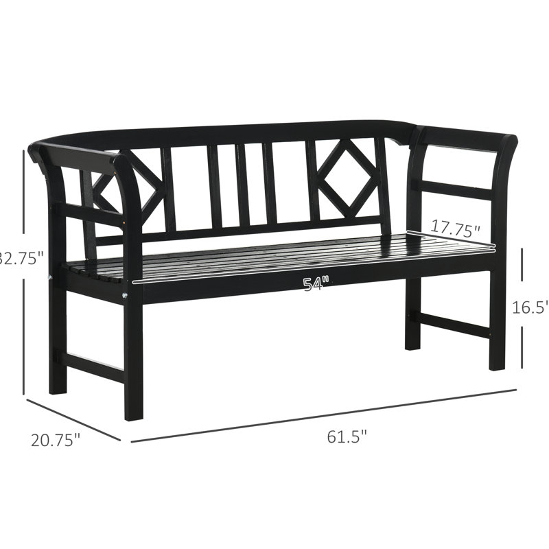 Rustic Country Diamond Pattern Outdoor Chair For 3 Person, Wooden Patio With And In Black Bench Pattern, Person Use