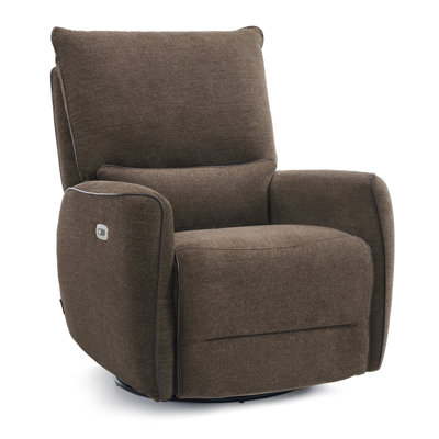 Mcombo Power Swivel Glider Recliner Chair, Electric Rocker Recliner Chairs With USB Charging Ports For Living Room And Nursery, Fabric -  6160-6922DB