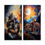 Fantasy Moto Odyssey - ensemble de 2 décorations murales en métal-863774789
