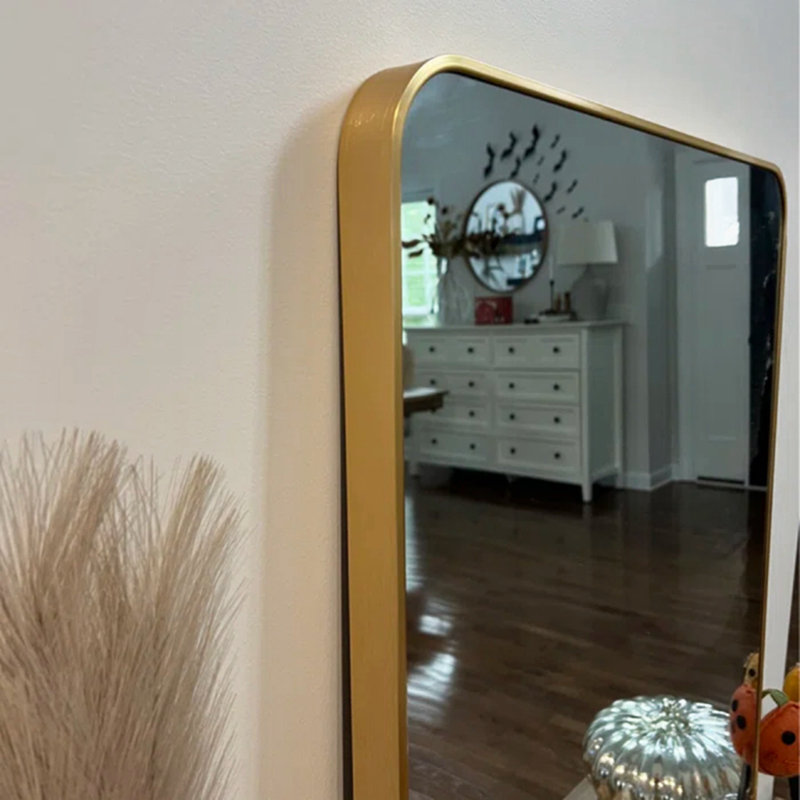 Miroir mural de salle de bain Malpress, 32" x 24", Rectangulaire, Acier brossé