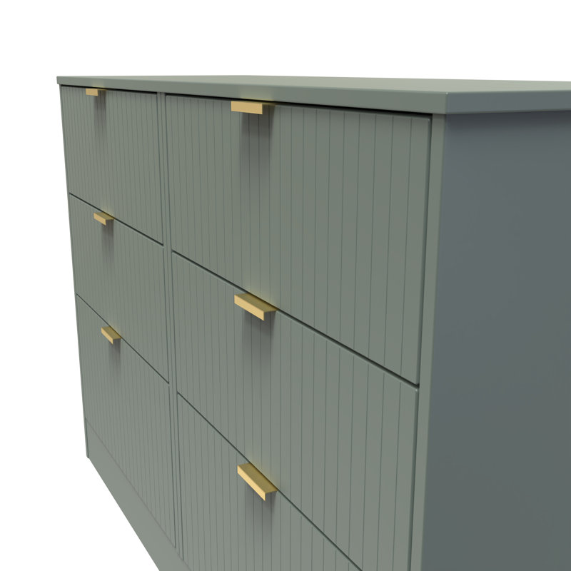 115cm W 6 - Drawer Chest of Drawers, Green