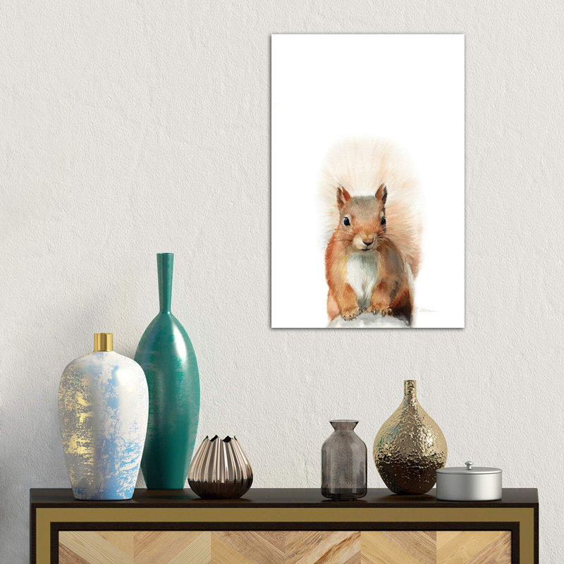 Happy Squirrel - Wrapped Canvas Painting, 66.04 cm H x 45.72 cm W x 1.91 cm D