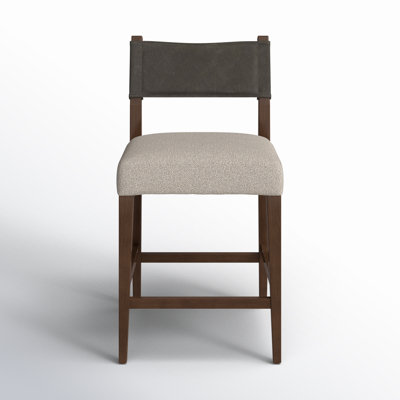 Lorretta Solid Wood Upholstered Low Back Stool