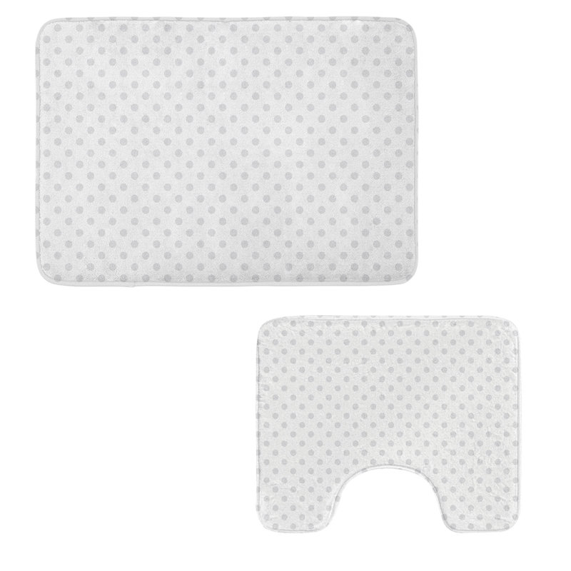  Ensemble de tapis de salle de bain gris 2 pièces