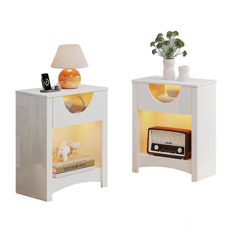 48cm W Manufactured Wood Bedside Table