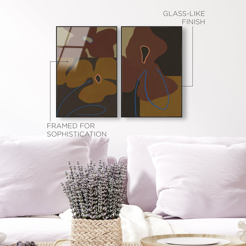 Moody Flowers Set Set by Oliver Gal, 31" H x 21" W, Black Floater Frame