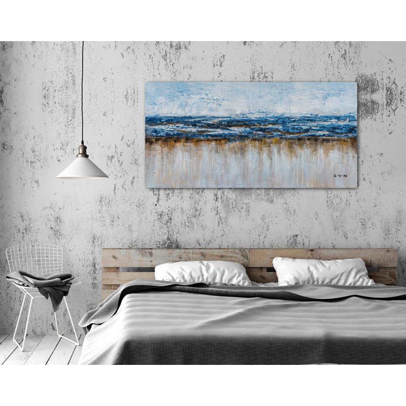 « ocean beach », reproduction de peinture à l’huile sur toile tendue