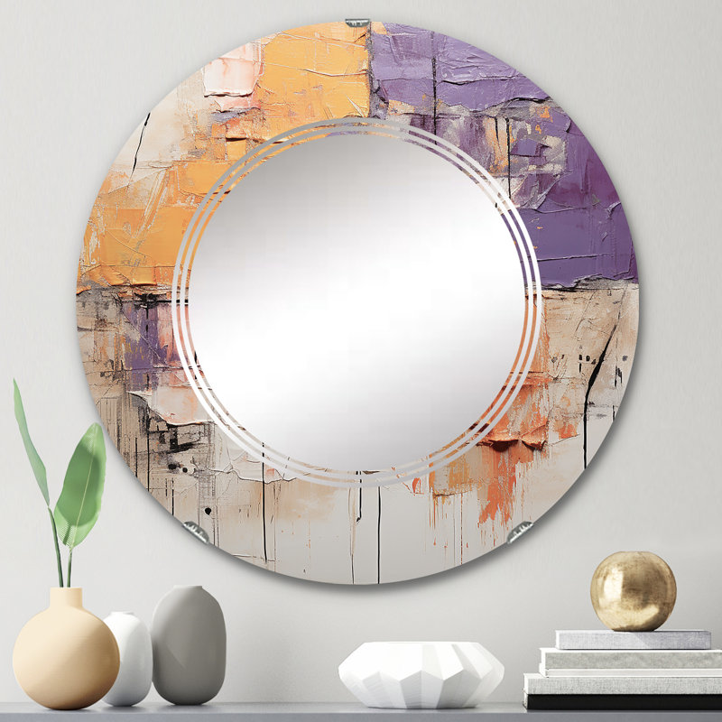 Bedourie - Miroir mural moderne rond, 24 po x 24 po