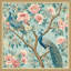 «Peacock Mughal Mural» par Weirton, reproduction d'art encadrée sur bois-841600096-841600110