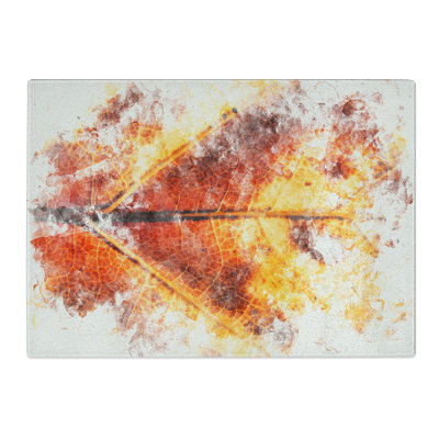 Tempered Glass Leaf in the Autumn Chopping Board