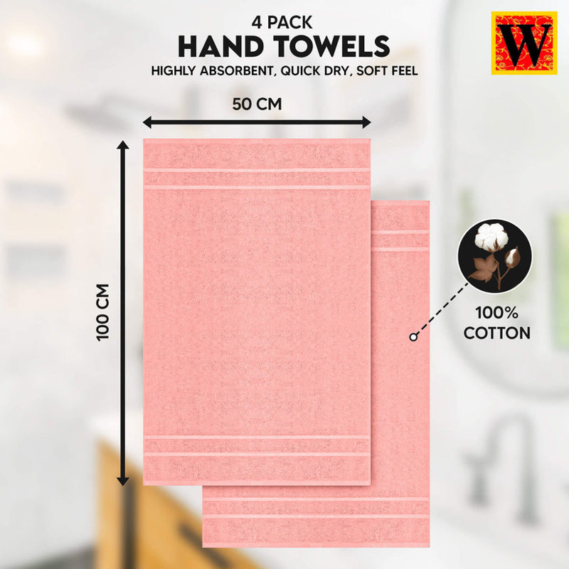 Cotton Hand Towel 50x100, Light Pink