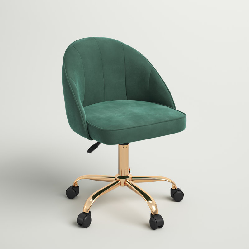 Marcellus Velvet Office Chair, Green