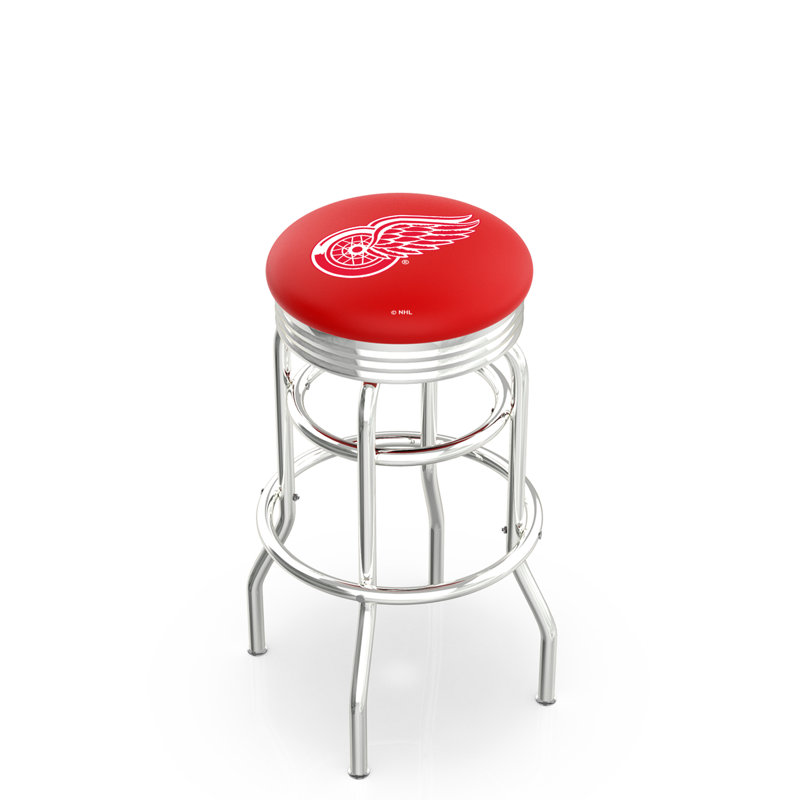 NHL 25" Swivel Bar Stool with Cushion, Detroit Red Wings, 30"