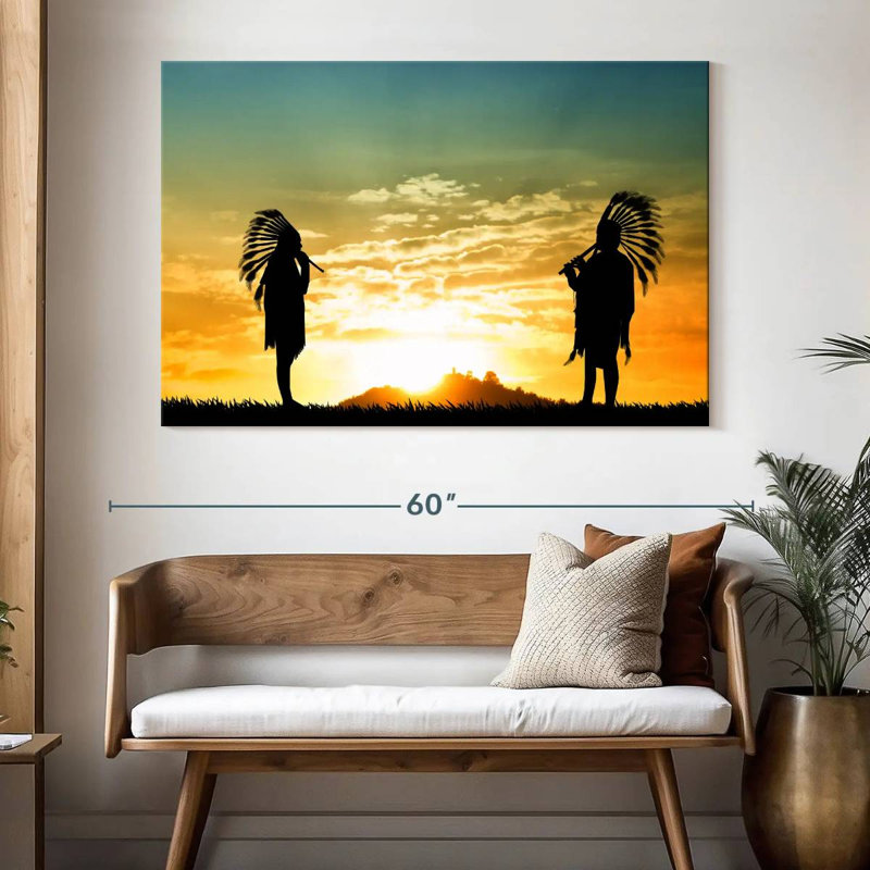 Lelar Native American Couple, 34" H x 51" W