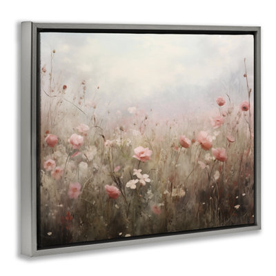 Pastel Pink Meadow Flowers Floating Frame, design by Arlington Prints