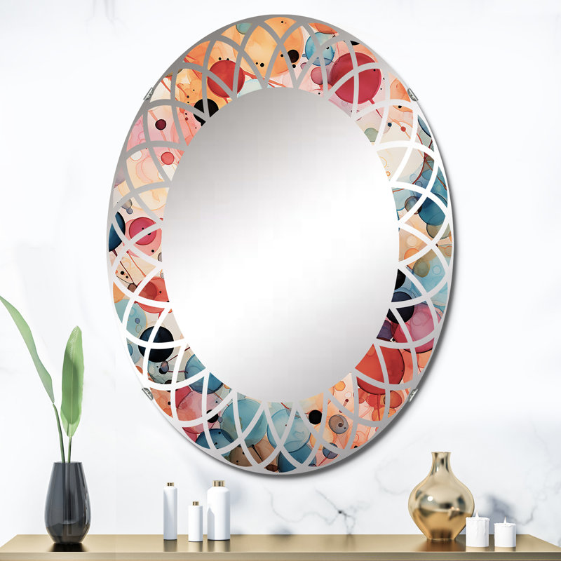 Avisa - Miroir mural Mid-Century ovale, 36 po x 24 po