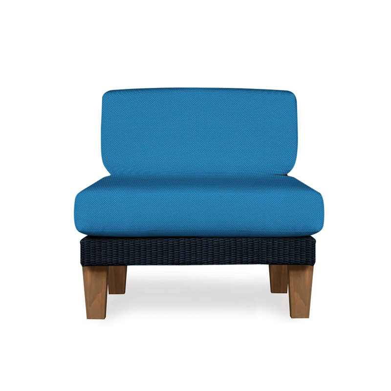 Catalina Outdoor Teak Lounge Chair, Callen Celadon, Ebony