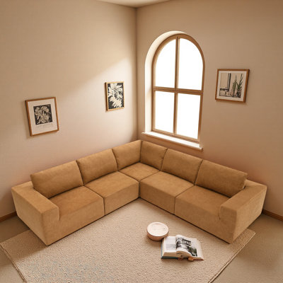 147"Modular Sectional Sofa With Wide Seat,No Assembly Required,Free Combination,L Shaped Couch Set,Cloud Upholstered Indoor Furniture,Minimalist Boneless Sofa For Living Room,Bedroom