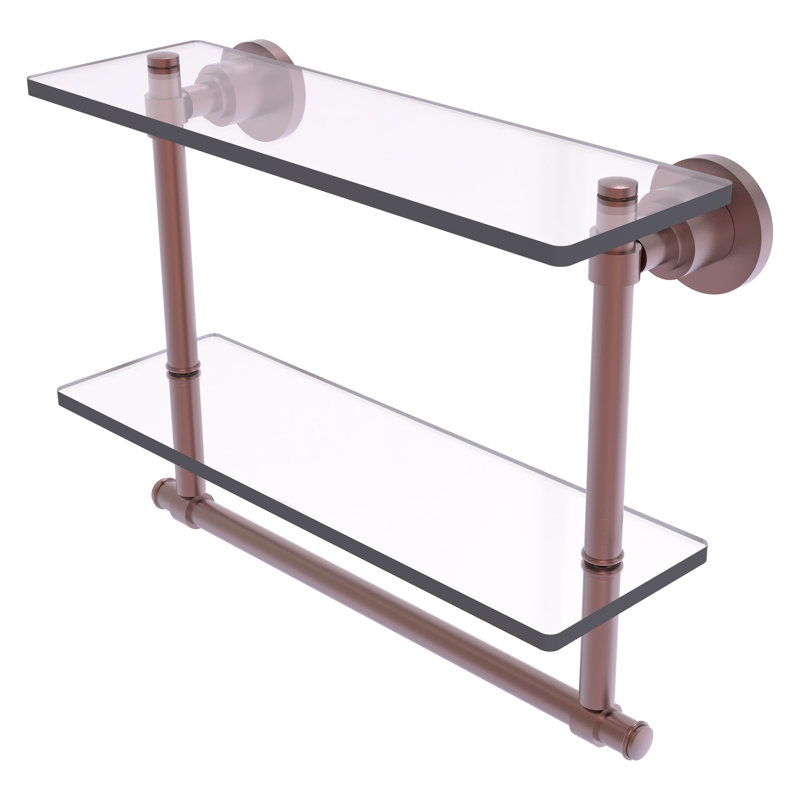 Arviso 2 Piece Tiered Shelf with Towel Bar, Antique Copper