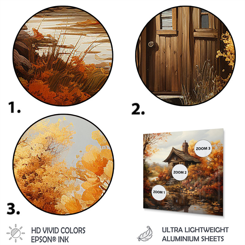 Cabine de toilette Autumn Retreat - Bath & Laundry, impressions sur métal, H 36 po x l 36 po x P 1 po