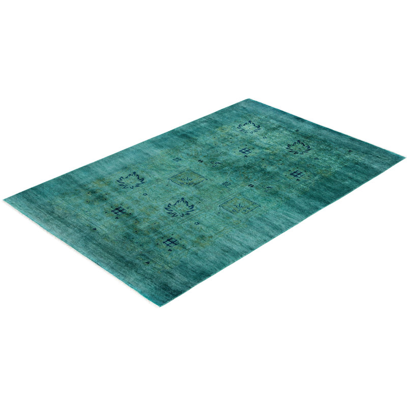 Overdyed One-of-a-Kind 3' 10" X 5' 10" Hand Knotted Area Rug