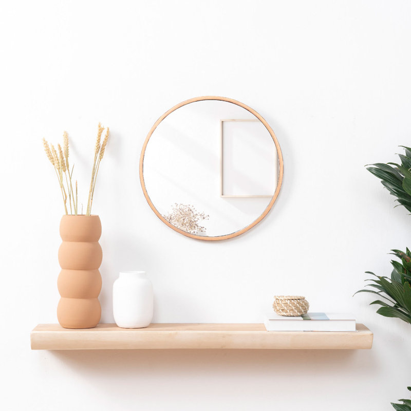Cleaves Wood Flat Wall Mirror, 40cm H x 40cm W