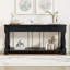 Console 63 po avec 3 tiroirs et tablette méditerranéenne - canapé très long pour entrée / couloir / salon - finition espresso, pieds en bois massif, style rétro vieilli-129594278