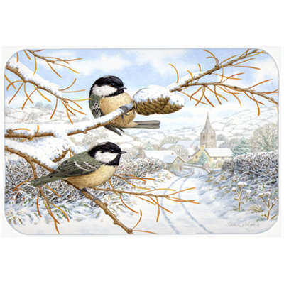 Caroline's Treasures Coal Tits Glass Cutting Board