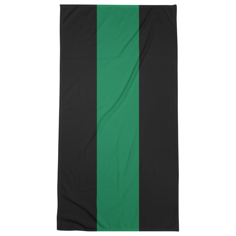 Lightweight Beach Towel, Black/Green