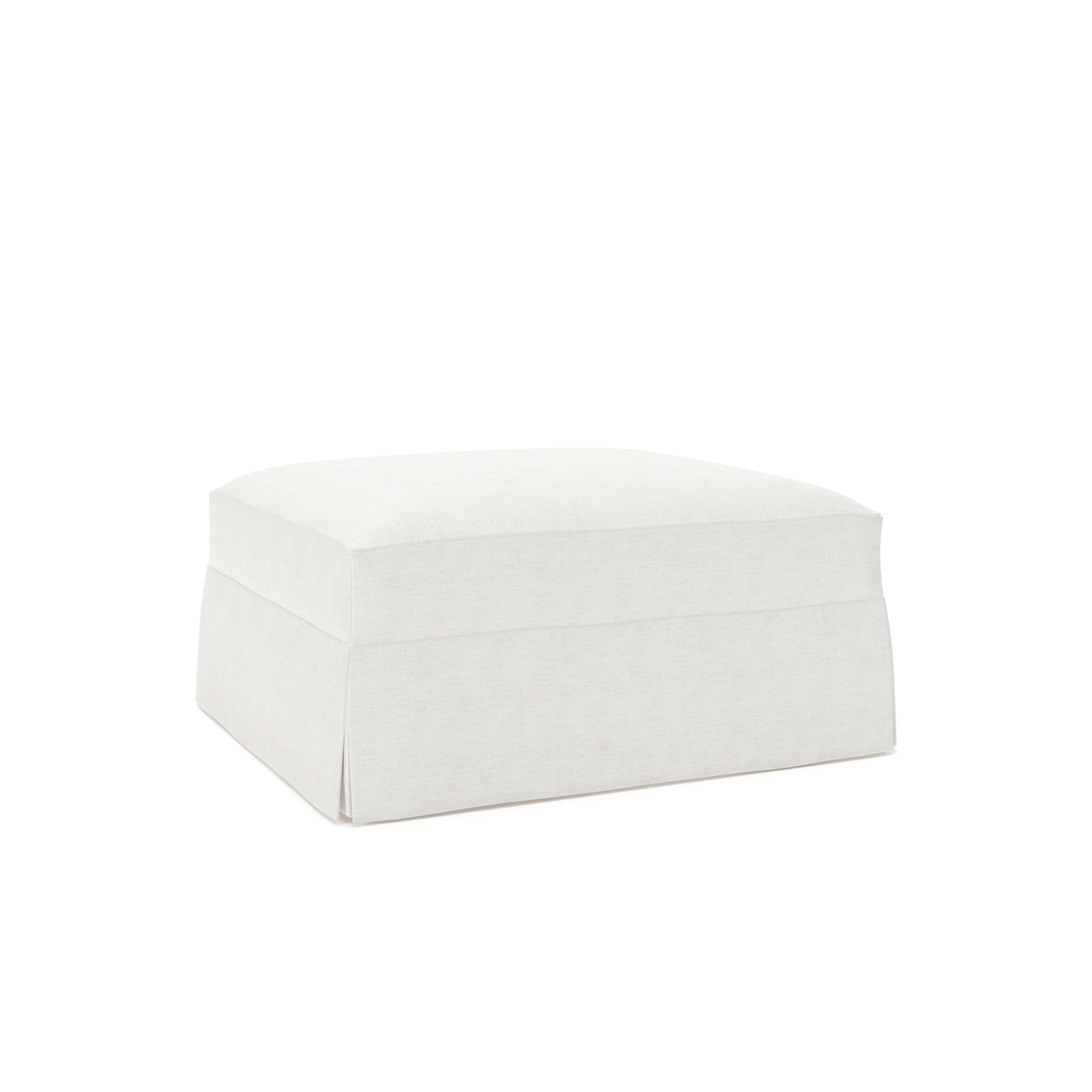 Lucia Upholstered Ottoman, Nomad Snow Crypton® Chenille