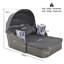 133cm Wide Curved Metal Patio Daybed