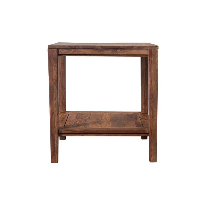 Table de bout en bois massif avec rangement Mariann, Naturel