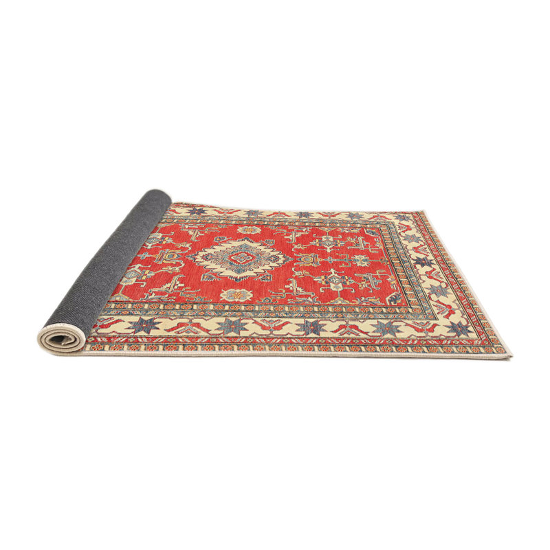 Tapis traditionnel rouge / beige, Rond 5 pi