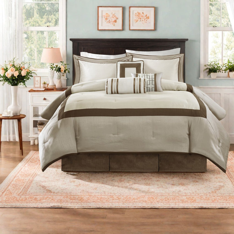 Piece Cal King Bedding Sets Polyester Colorblock Hotel Style For Home