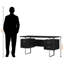 Bureau d'ordinateur à 2 tiroirs et 1 classeur à feuilles brunes H 30,01 po x l 59,87 po x P 23,58 po-944141265