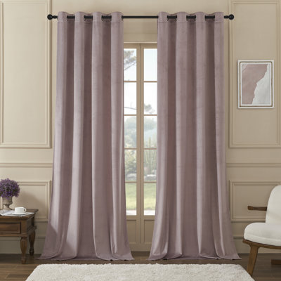 Deavion Velvet Solid Colour Metal Grommets Room Darkening Curtain Panels