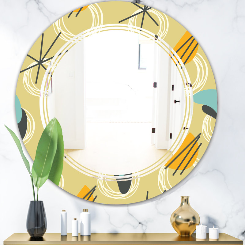 Miroir mural sans cadre abstrait Abstract Design II, 31,5 po x 31,5 po