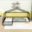 Metal Double Twin L-Shaped Floor Bed With Partitioned Guardrails-1454241179