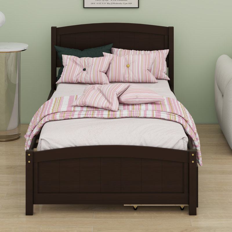 Twin Size Platform Bed With Two Drawers, Espresso