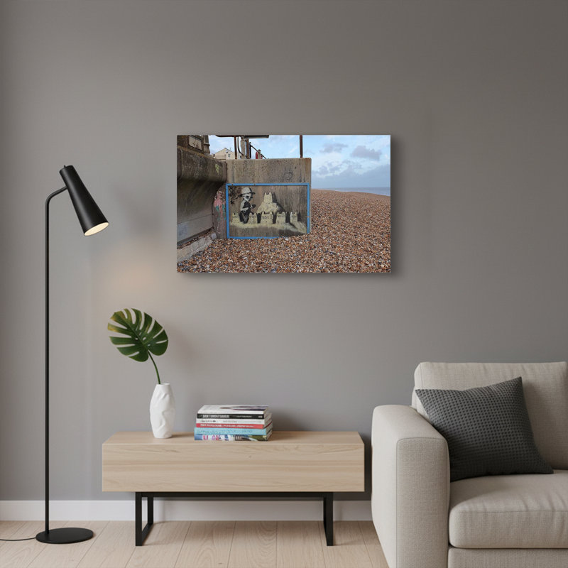 Seaside Sandcastle Graffiti Canvas Wall Art