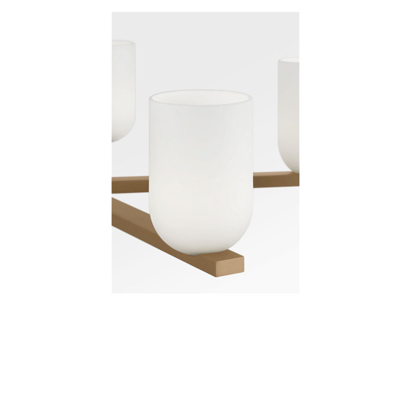 Lustre à cinq lumières, Laiton satiné, Non