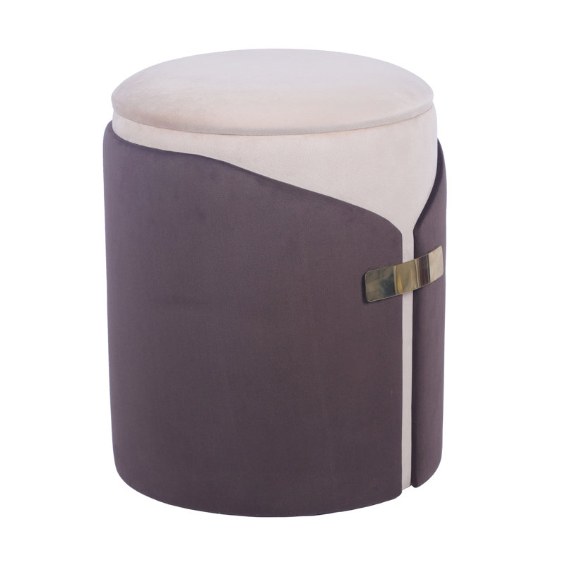 Tabouret de coiffeuse brun avec rangement à deux tons, accents dorés polyvalents, facile à entretenir, l 14,5 po x P 17,5 po, poids de 265 lb, conception de style moderne, fonction de rangement, option, nettoyage élégant