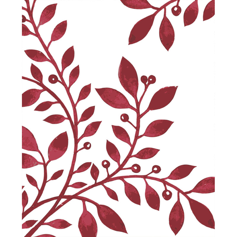 Carreau de papier peint adhésif et adhésif paintable Affonso, Rouge, L 2 pi x H 18 pi