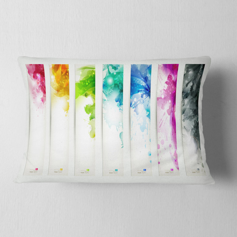 Têtes colorées avec des taches - coussin imprimé abstrait
