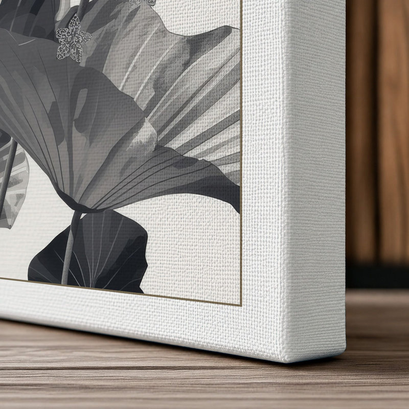 Luminous Lotus Botanical - Wrapped Canvas, 24x16 - 61.0 x 40.6 cm, White Border