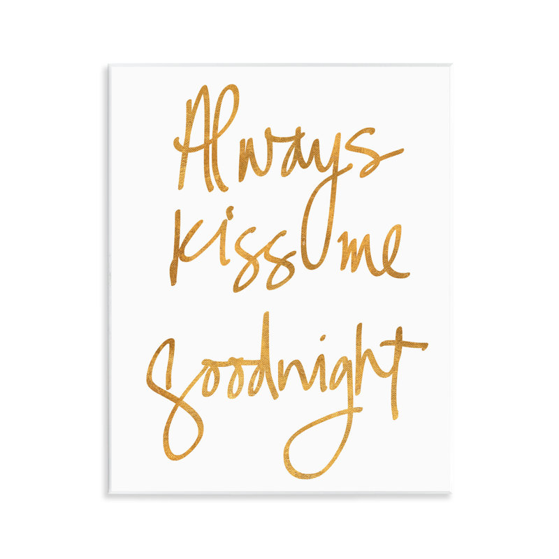 "Kiss Me Goodnight", art mural sur bois par SD Graphics Studio