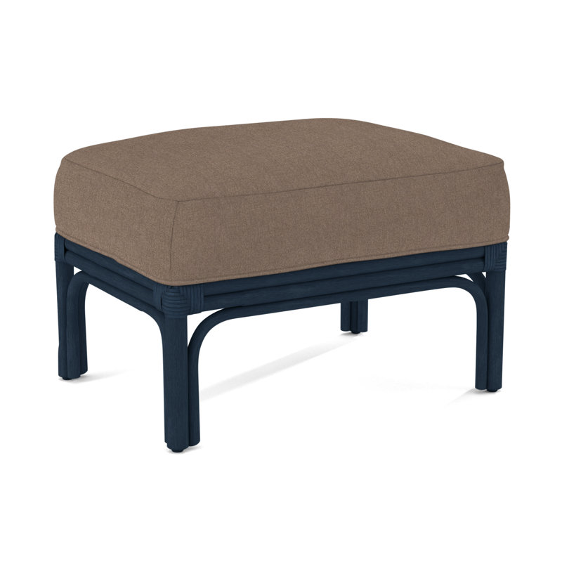 Boca Ottoman, Brown Geometric, 0456-33, Navy