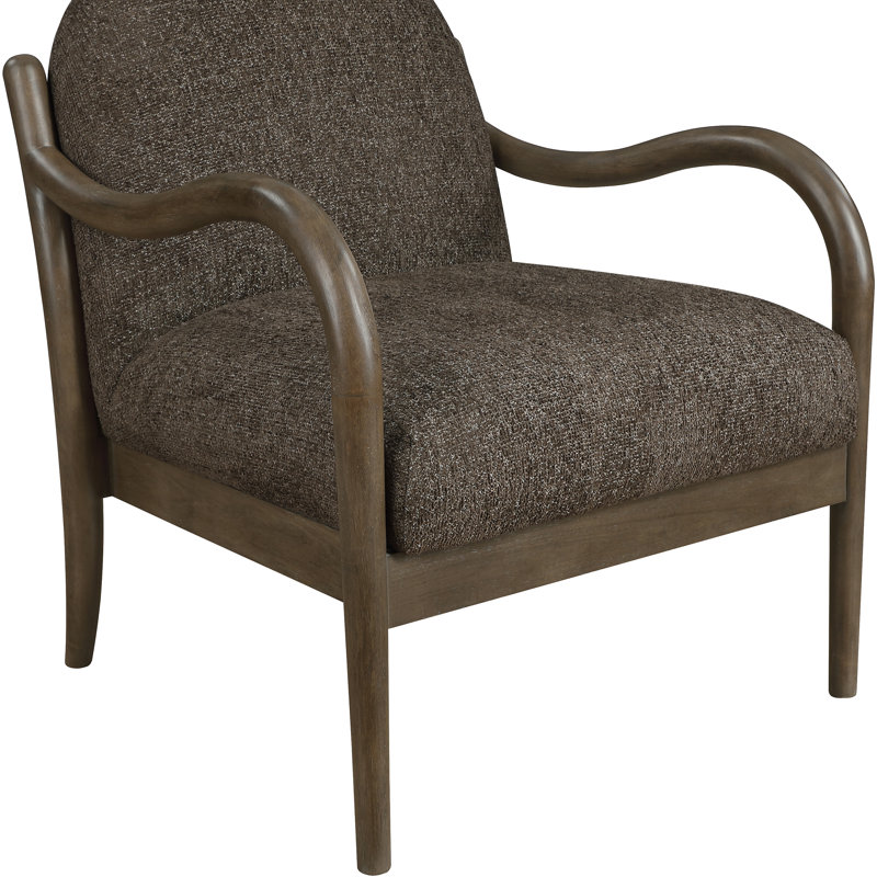 Fauteuil d'appoint Helmsley, Tissu en polyester brun, Brun