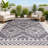 Senza Diamond Tribal Medallion Black/Ivory Indoor/Outdoor Rug-1902531326