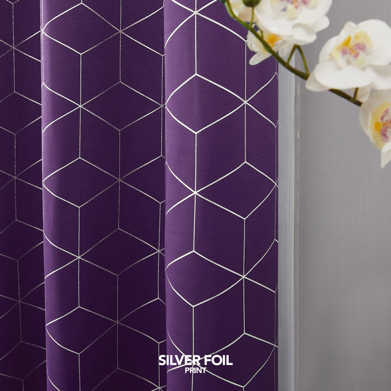 Bost Room Darkening Thermal Curtains, Purple Grape, Width 140 x Drop 229 cm